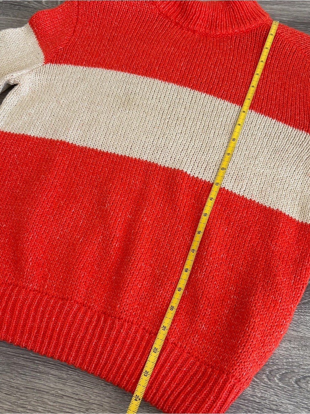 aerie Red and Cream Striped Turtleneck Sweater Size XS - Picture 5 of 6